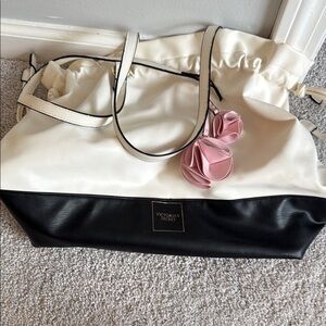 Victoria's Secret Black and White Tote Bag
